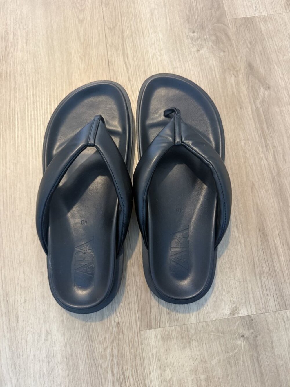 Zara Navy Puffy Foam Thong Sandals EU 40
